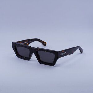 Off-White OERI129 MANCHESTER 6007 Sunglasses Havana Rectangle Frame, Grey Lenses